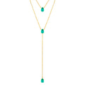 Silver gold plated paraiba lariat necklace set