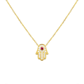 Sterling silver gold plated dainty hamsa necklace