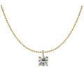 Silver gold plated ball chain round cz diamond necklace