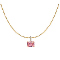Silver gold plated ball chain "single" charm necklace