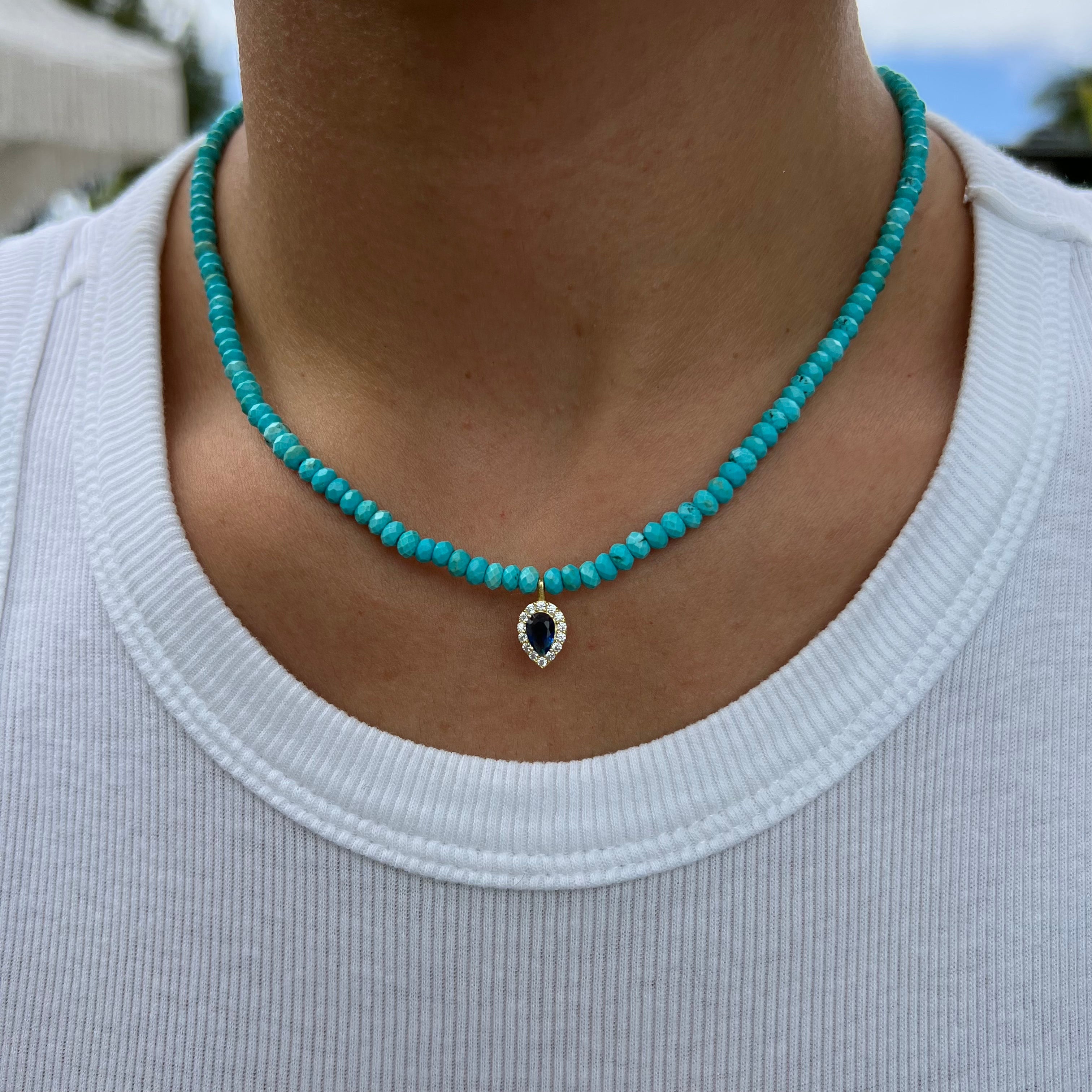 Free Gift Turquoise Drop Stone Necklace