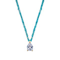 Natural turquoise beaded tear drop necklace