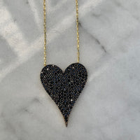Silver gold plated black “Amore” MEDIUM heart necklace