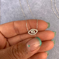 “Ojos” Sterling silver clear eye necklace - Free Gift