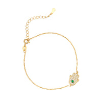 Sterling silver 18k gold plated dainty hamsa bracelets