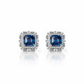 Sterling silver sapphire stud earrings