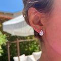 Sterling silver pear 10 mm moissanite stud earrings