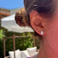 Sterling silver pear 7 mm moissanite stud earrings