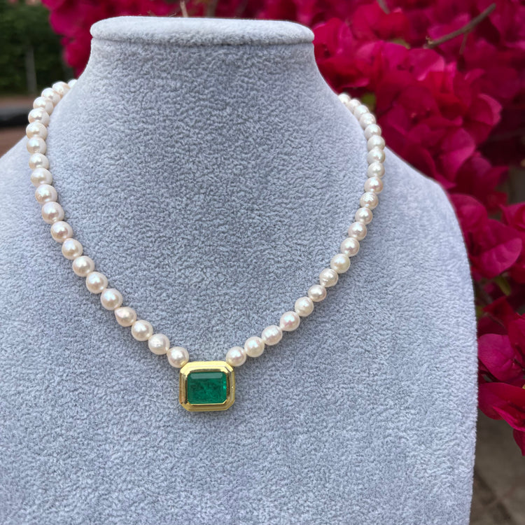 [COLD FRAME] / ☆ ETERNAL GREEN CALCEDONY PEARL NECKLACE ETERNAL GREEN CALCEDONY PEARL NECKLACE