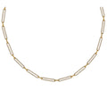 Silver gold plated paperclip link choker