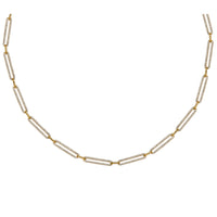Silver gold plated paperclip link choker