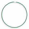 Sterling silver emerald green tennis necklace