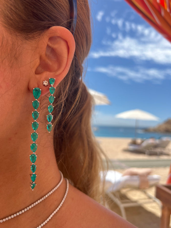 Sterling silver paraiba short drop earrings