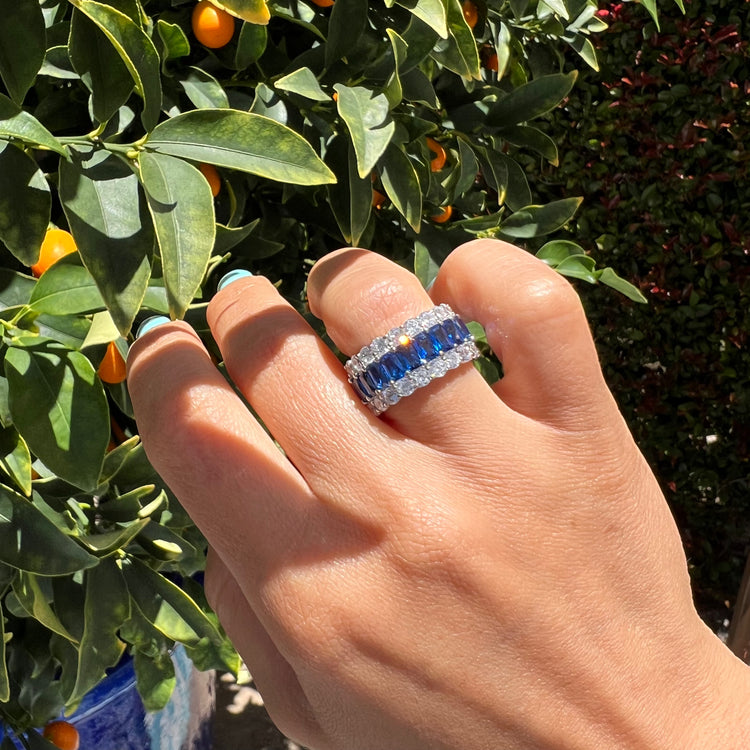 Cz and sapphire eternity band deals