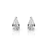 Sterling silver pear 7 mm moissanite stud earrings