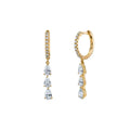 Sterling silver gold plated tear drop dangling huggie earrings