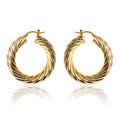 “Caroline” Large 14k gold plated twisted hoops
