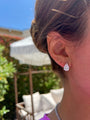 Sterling silver pear 10 mm moissanite stud earrings