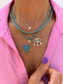 Silver gold plated pink “Amore” heart necklace