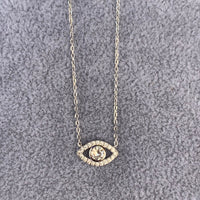 “Ojos” Sterling silver clear eye necklace - Free Gift