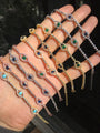 Silver gold plated classic navy blue tennis eye bracelet