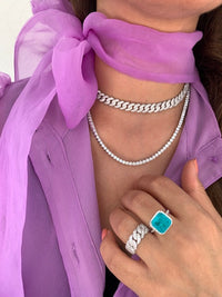 Sterling silver chain link choker