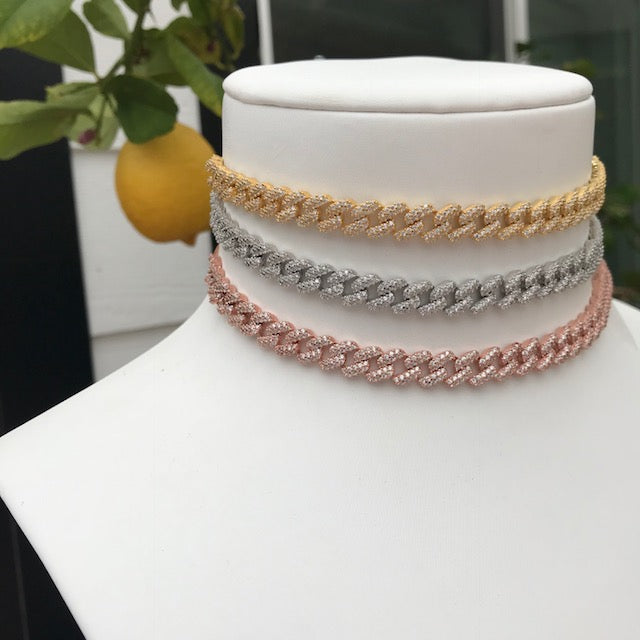 Sterling silver chain link choker