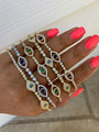 Silver gold plated classic navy blue tennis eye bracelet