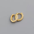 Silver 18k gold plated pave huggie hoops