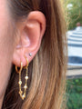 Sterling silver gold plated double hoop huggie earrings