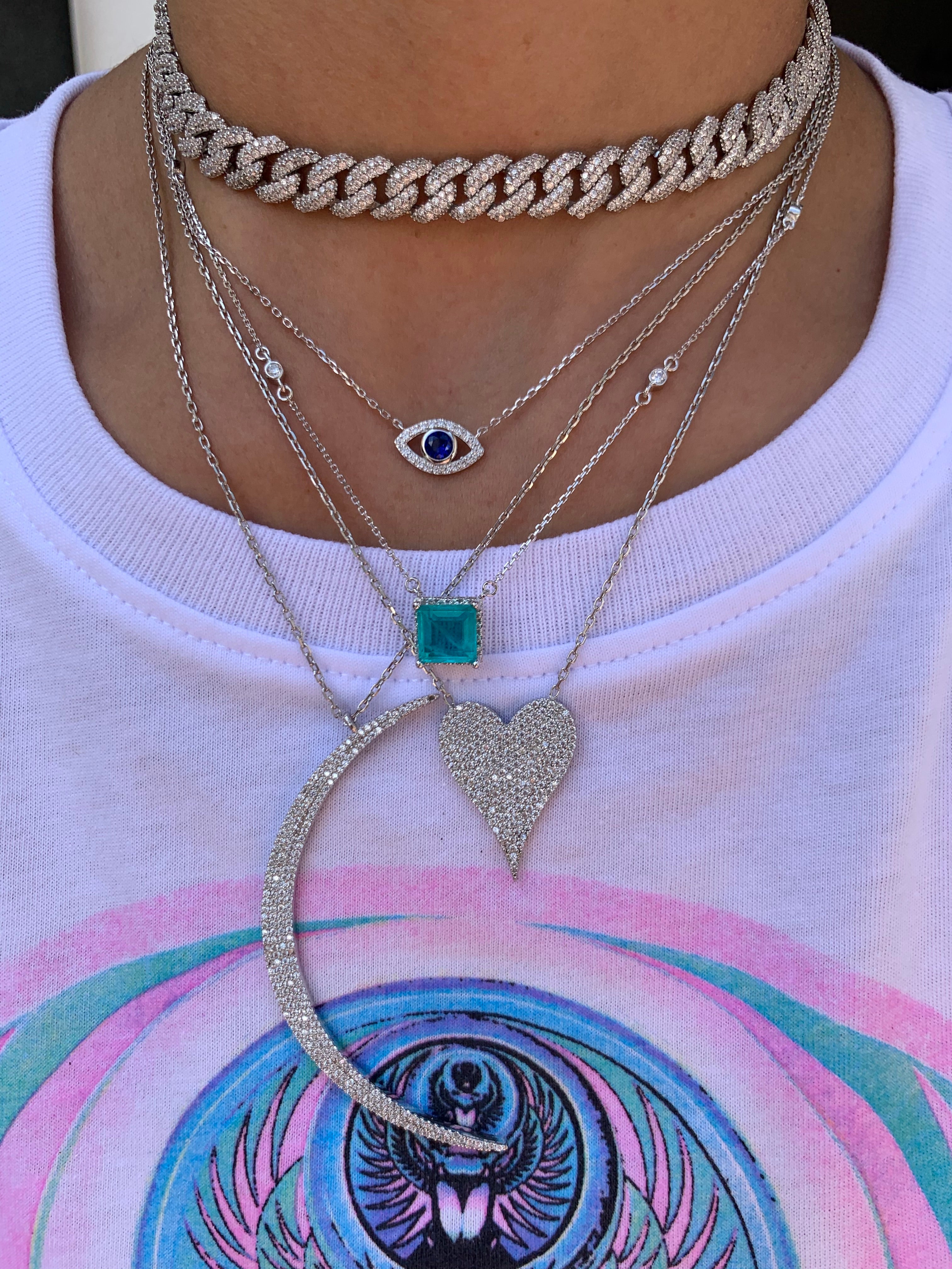 Sterling silver crescent necklace