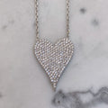 “Amore” Sterling silver pave heart necklace
