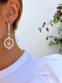 Sterling silver simulated yellow diamond chandelier earrings