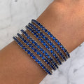 Sterling silver sapphire blue tennis bracelet