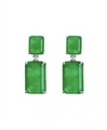 Sterling silver emerald cut emerald green earrings