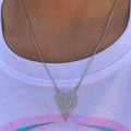 “Amore” Sterling silver pave heart necklace