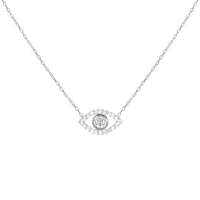 “Ojos” Sterling silver clear eye necklace