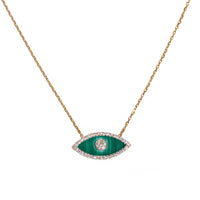 “Gemma” silver gold plated stone eye necklace