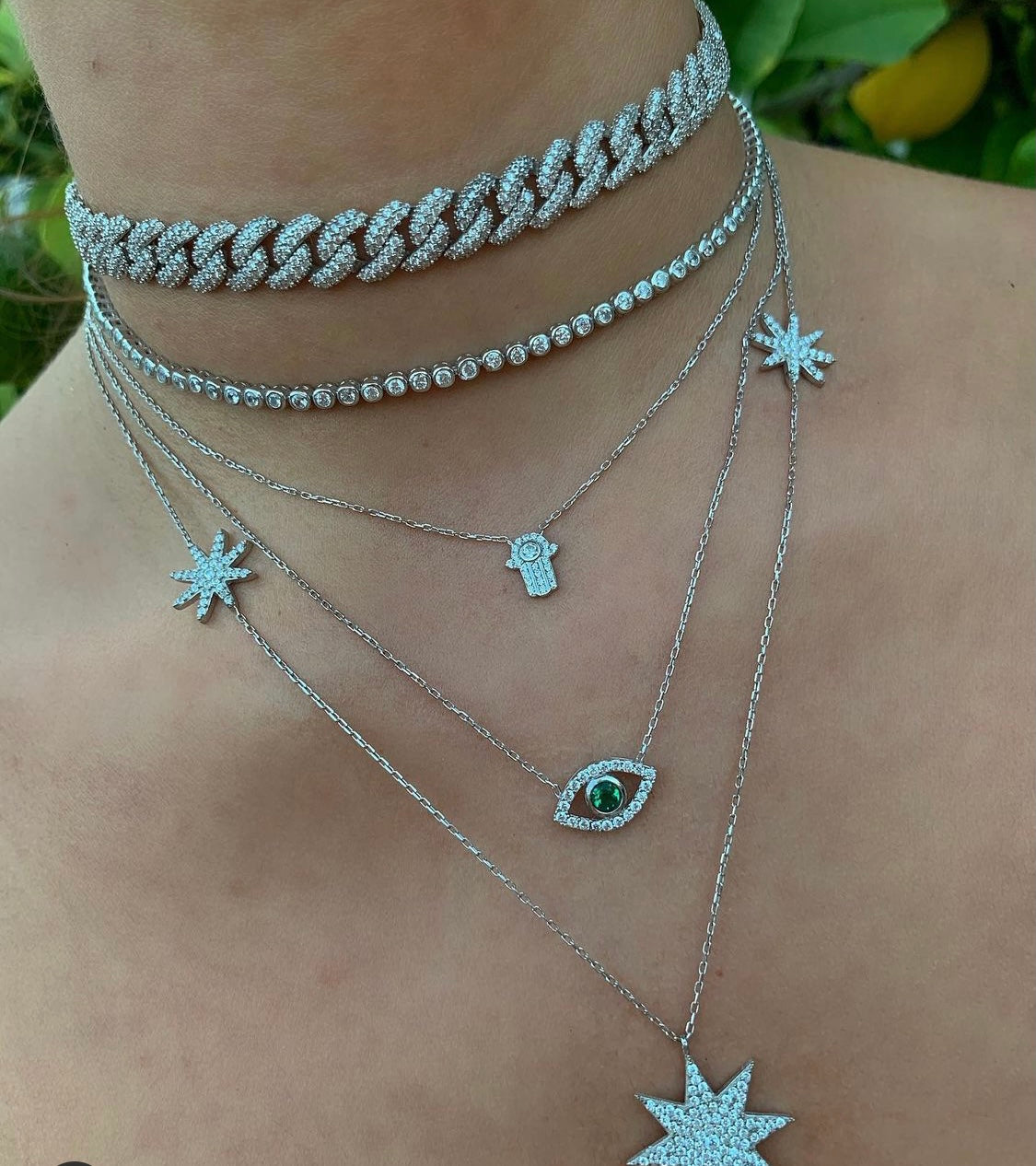 Sterling silver chain link choker