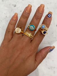 Silver 18k gold plated multiband ring