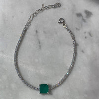 “Contessa” Sterling silver emerald bracelet