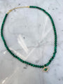 Malachite beaded eye necklace