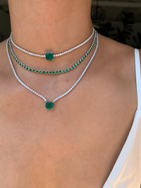 “Contessa” Sterling silver emerald choker