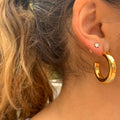 18k gold plated simple tube hoops