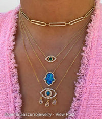 “Ojos” Silver gold plated turquoise eye necklaces