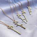 Personalized cursive name necklace silver gold plated