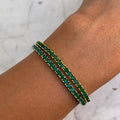 Sterling silver green emerald tennis bracelet