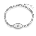 “Gemma” Mother of pearl sterling silver tennis eye bracelet