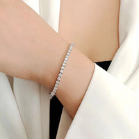Sterling silver 3 mm cz diamond tennis bracelet