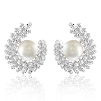 "Perla" Sterling silver & baroque pearl statement earrings